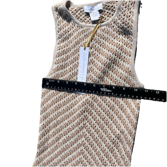 House of Harlow Revolve Tan/White Chevron Sleeveless Maxi Boho Dress NWT XS - Picture 4 of 7